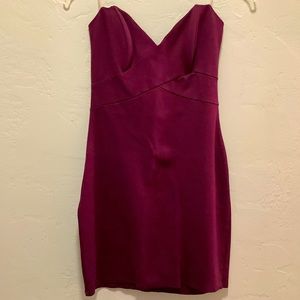 Burgundy Strapless Dress